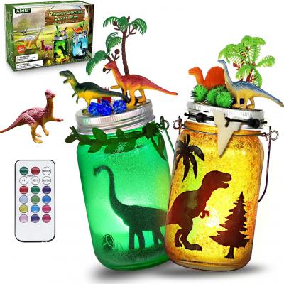 Alritz DIY Dinosaur Toy, Arts and Crafts Lantern Night Light Kits, Birthday Christmas Decorations Ornaments Gifts for Kids Boys Girls 4 5 6 7 8 9 10 11 12 + Years Old Indoor Outdoor