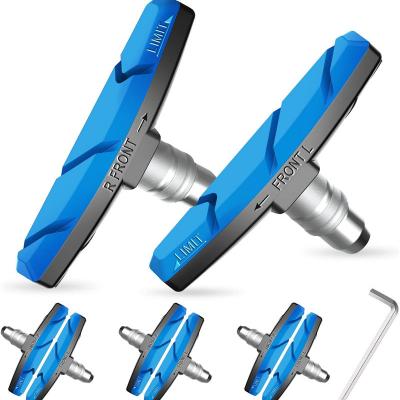 Bike Brake Pads Set, Alritz 3 Pairs Road Mountain Bicycle V-Brake Blocks Shoes with Hex Nut and Shims, No Noise No Skid, 70mm, for Front and Back Wheel