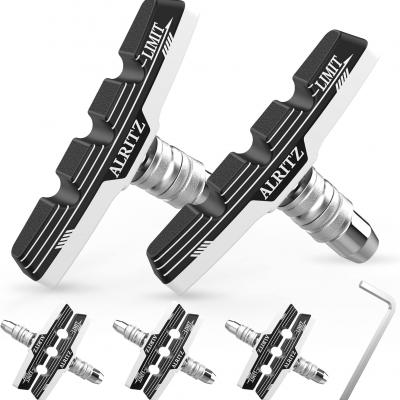 Alritz Professinal Bike Brake Pads, Alritz 6PCS Professional V-Brake Pads Set for Universal Road Mountain Bicycle Front and Back Wheel, No Noise