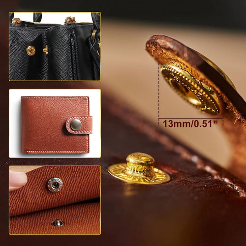 Alritz 15mm Leather Snap Fasteners Kit, 72 Set Metal Button Snaps Press Studs with 4 Setter Tools, 6 Colors Leather Snaps for Clothes, Jackets, Jeans Wears, Bracelets, Bags