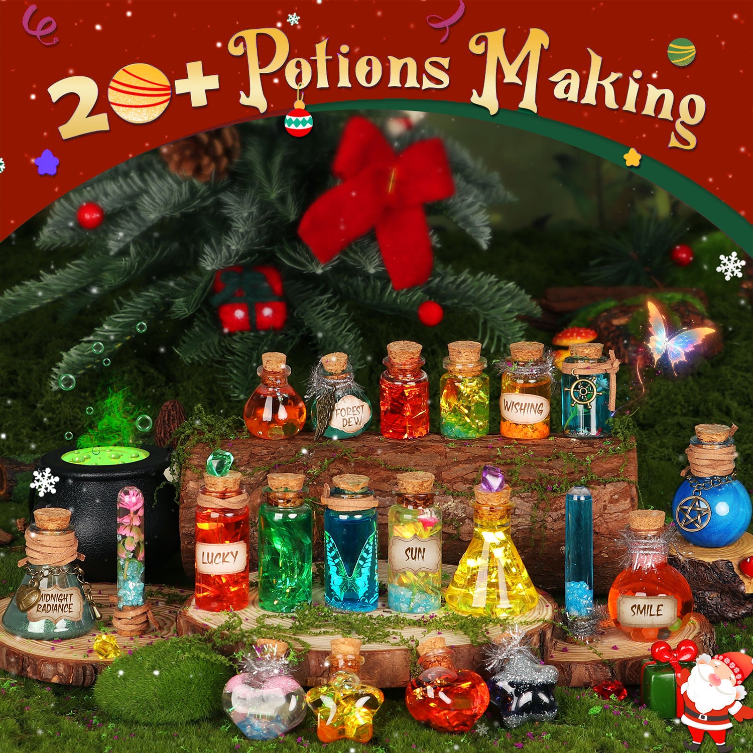 Alritz Potion Kits for Kids, Magic Fairy Potions Mixie with House, 20+ Bottles, Creative Craftes Toys for Halloween Christmas Birthday Party, Gift for Girls and Boys 6 7 8 9 10+ Years Old