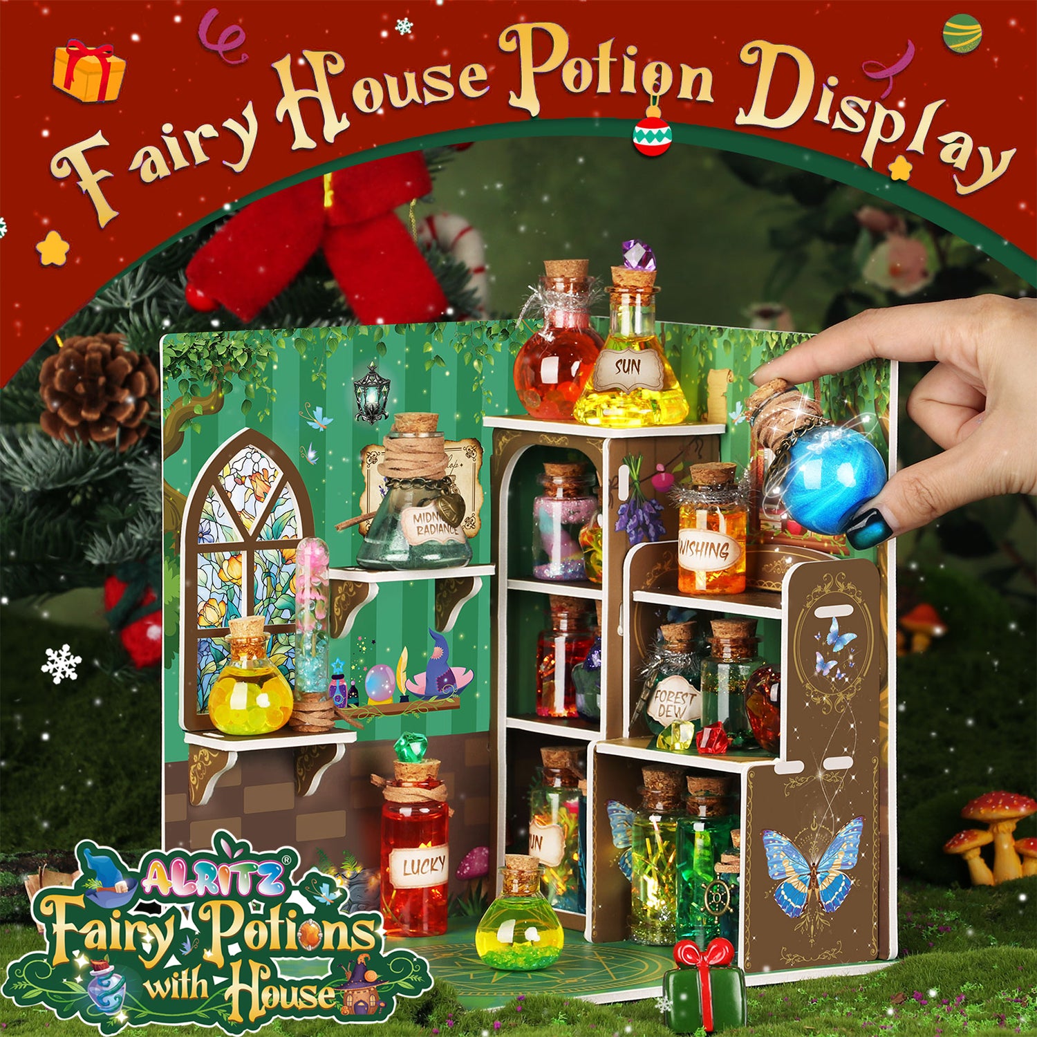 Alritz Potion Kits for Kids, Magic Fairy Potions Mixie with House, 20+ Bottles, Creative Craftes Toys for Halloween Christmas Birthday Party, Gift for Girls and Boys 6 7 8 9 10+ Years Old