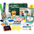 Alritz Pretend Play Teacher Set, School Stuff, Role Play Preschool Learning Activities Classroom Set for Girl Boys Include Dolls, Toy Laptop, Black Board, Birthday Gift Ages 5 6 7 8 9 10+ Years Old