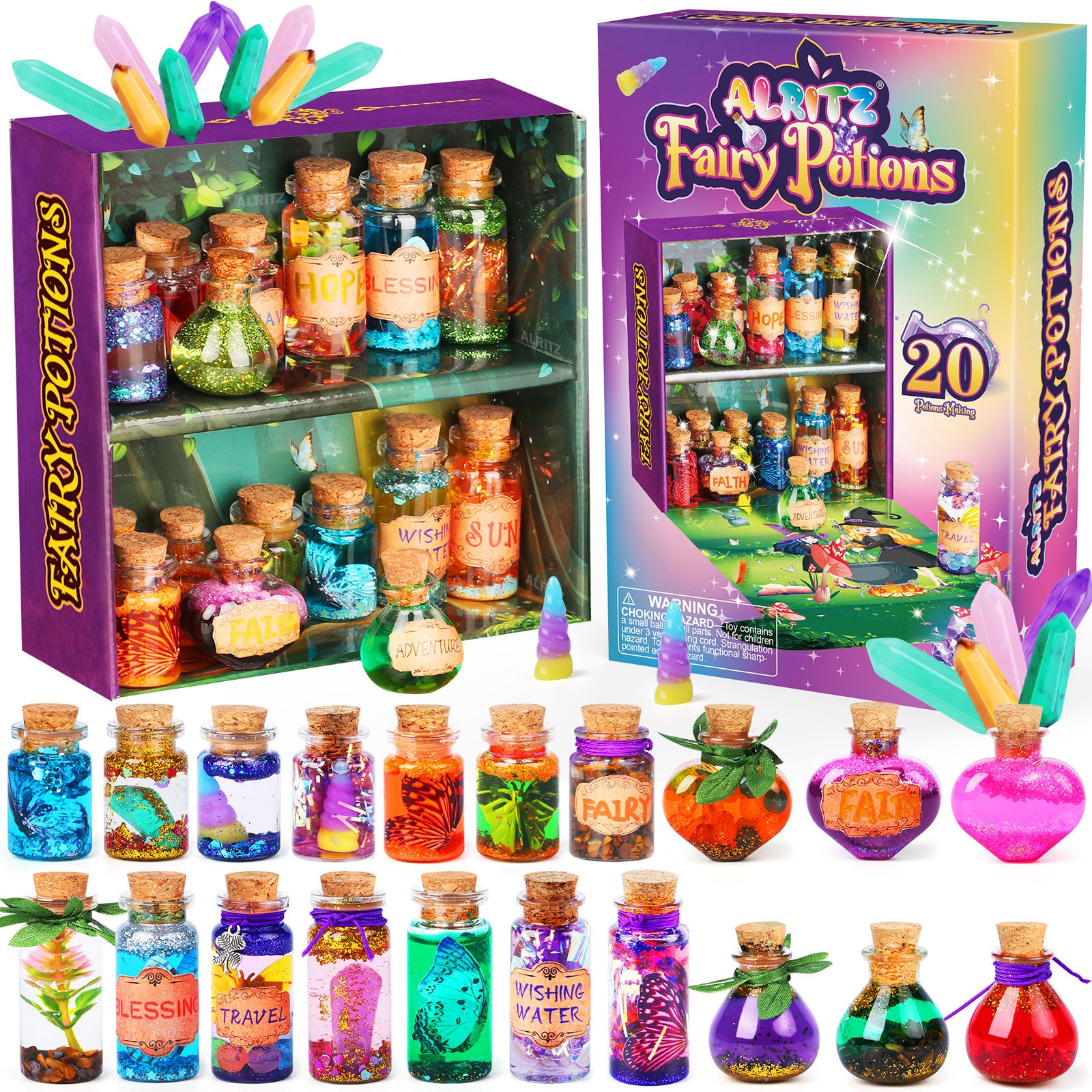 Alritz Fairy Potions Kit – 20 Bottles DIY Magic Mixing Toy, Creative Gift for Kids Ages 6-12, Perfect for Birthday, Christmas & Family Fun