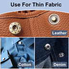 Alritz 17mm Leather Snap Fasteners Kit, 72 Set Metal Button Snaps Press Studs with 4 Setter Tools, 6 Colors Leather Snaps for Clothes, Jackets, Jeans Wears, Bracelets, Bags