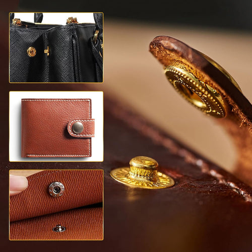 Alritz 120 Set Leather Snap Fasteners Kit, 12.5mm Metal Button Snaps Press Studs with 4 Setter Tools, 6 Colors Leather Snaps for Clothes, Jackets, Jeans Wears, Bracelets, Bags