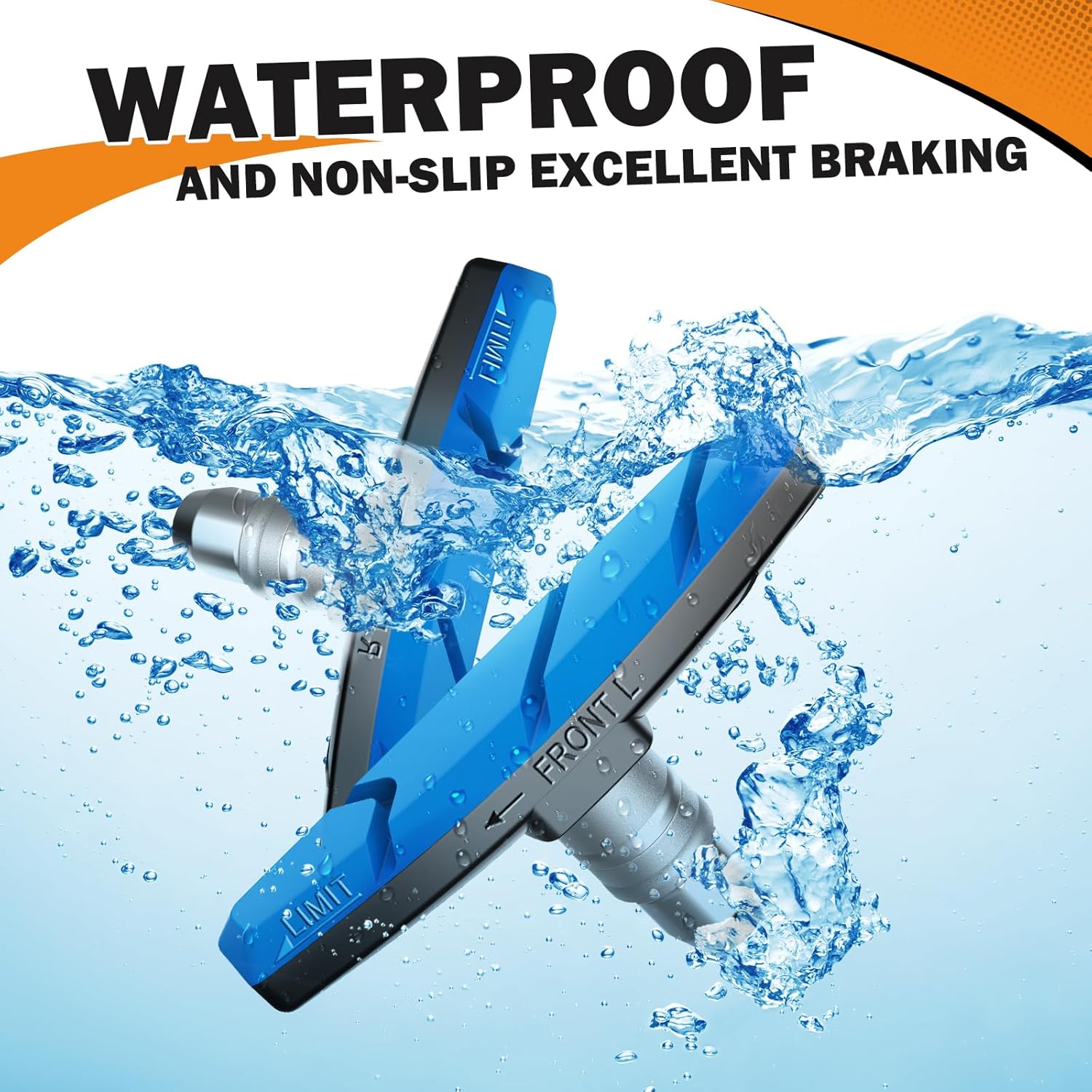 Alritz Bike Brake Pads Set, 4 Pairs Road Mountain Bicycle V-Brake Blocks Shoes with Hex Nut and Shims, No Noise No Skid, 70mm