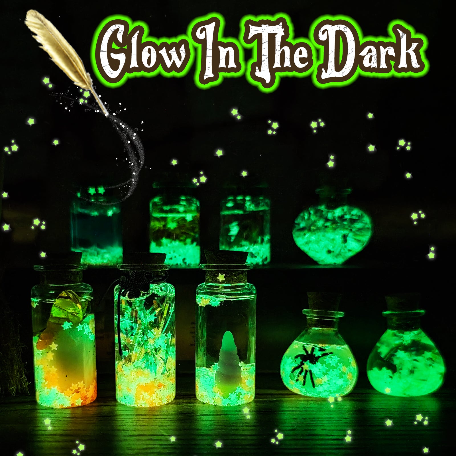 Alritz Mystery Potion Kits for Kids, 20 Magic Mix Witch Potion Bottles, Happy Decorations Ornaments Pumpkin Table Craft Toys Gift for Boys Girls Age 6 7 8 9 10 11+ Indoor Outdoor Halloween Party Decor