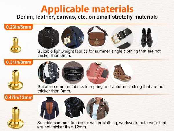 Alritz 240 Sets Leather Rivets, Double Cap Rivets Tubular 4 Colors 2 Sizes Metal Studs with Fixing Tools for DIY Leather Craft/Clothes/Shoes/Bags/Belts Repair Decoration