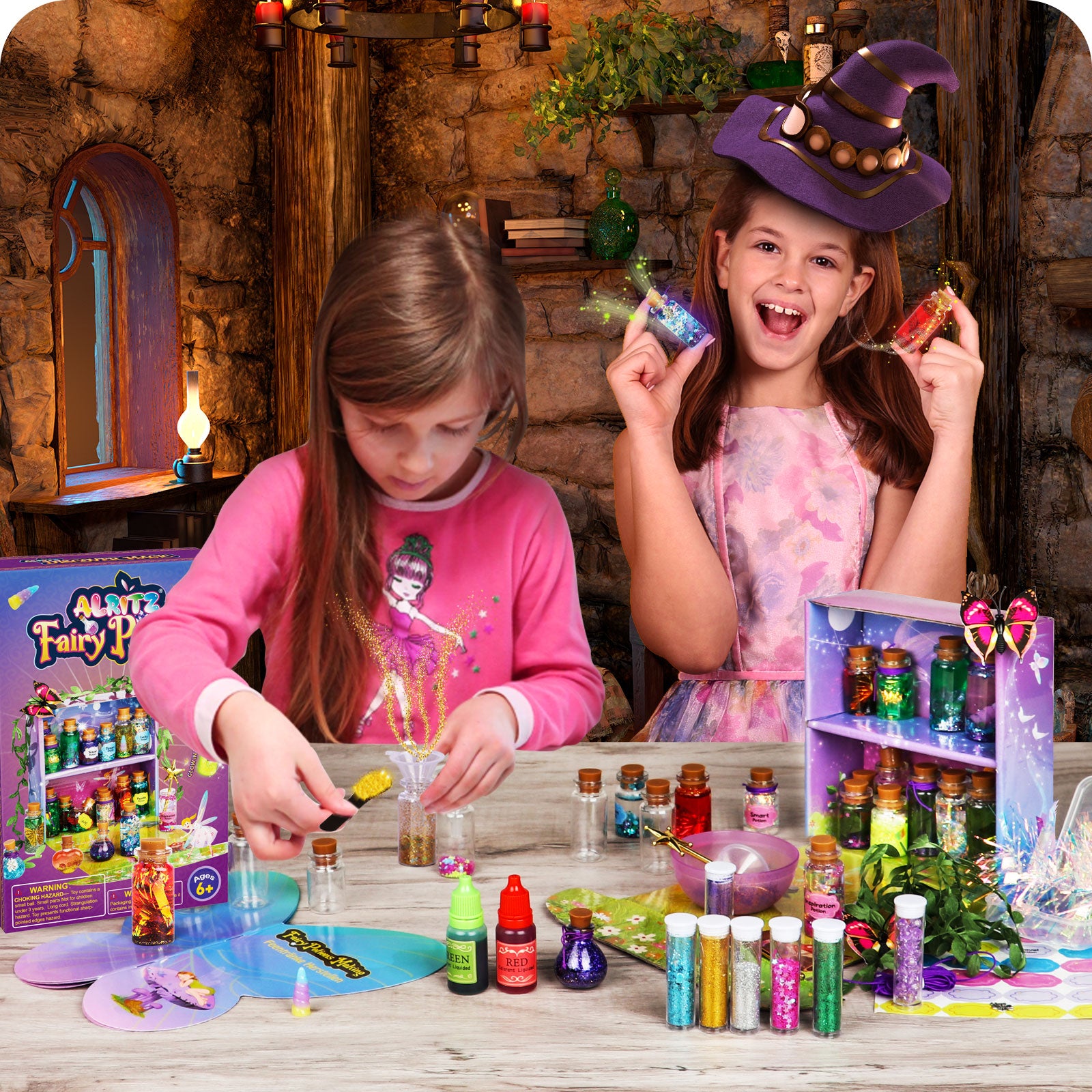 Alritz Fairy Mixies Potion Kits for Kids, 20 Bottles Magic DIY Mixies Potions, Christmas Decorations Families Party Ornaments Creative Crafts Toys Gifts for Girls and Boys Ages 6 7 8 9 10 11+