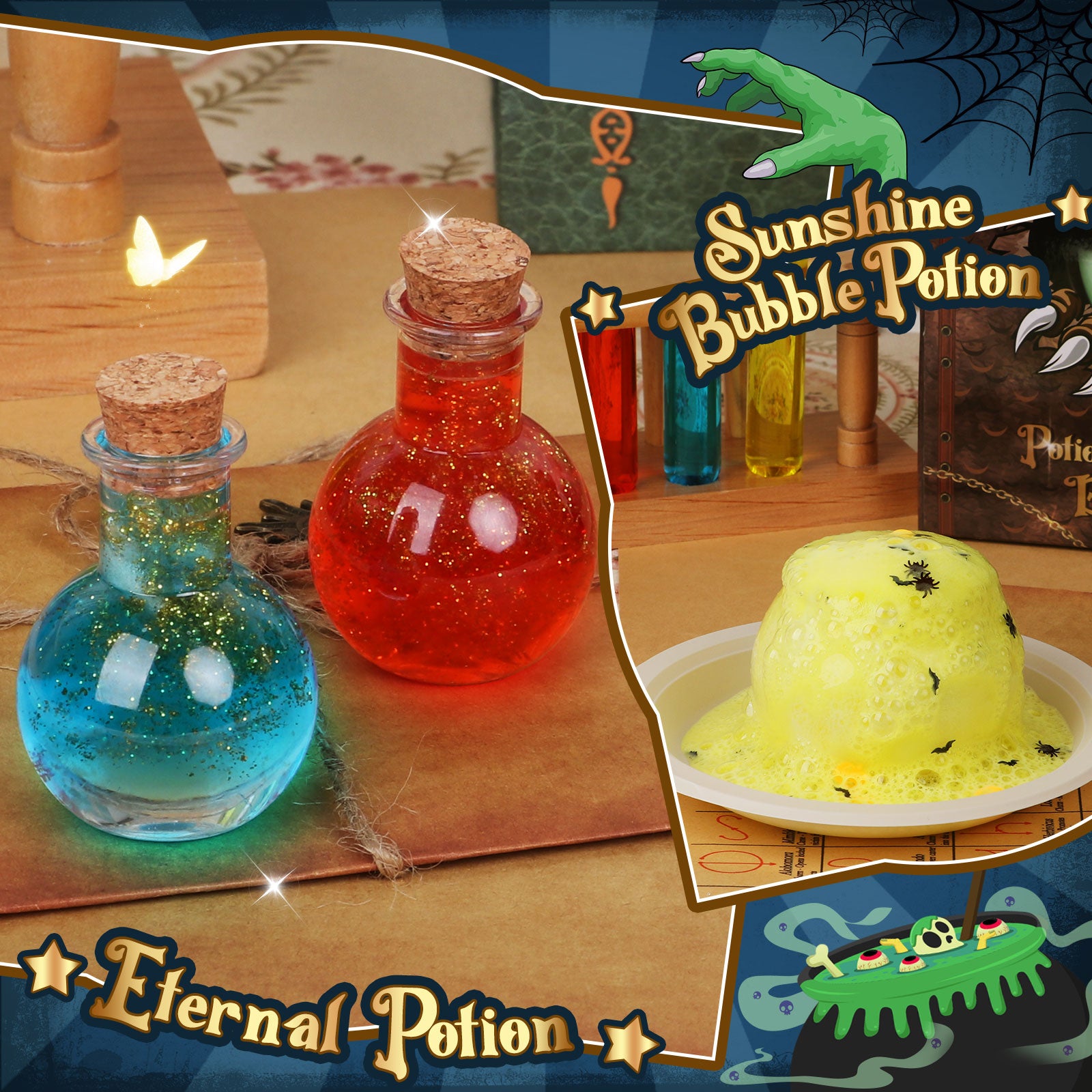 Alritz Science Potion Kits for Kids - 23 Magic Mix Potion Bottles, Witches Cauldron, Birthday Party Christmas Decorations Gifts Toys for Boys Girls 8 9 10 11+ Years Old
