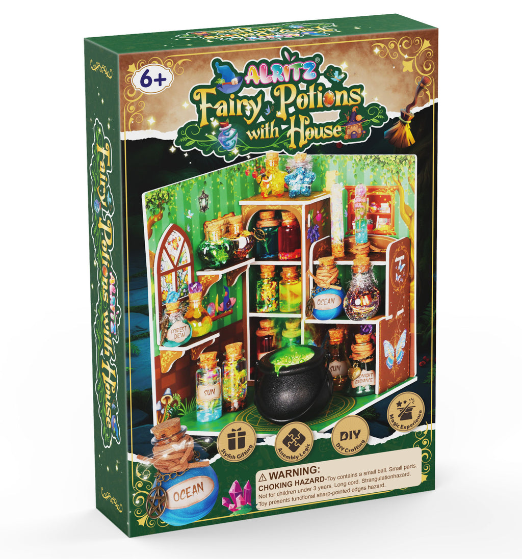 Alritz Potion Kits for Kids, Magic Fairy Potions Mixie with House, 20+ Bottles, Creative Craftes Toys for Halloween Christmas Birthday Party, Gift for Girls and Boys 6 7 8 9 10+ Years Old