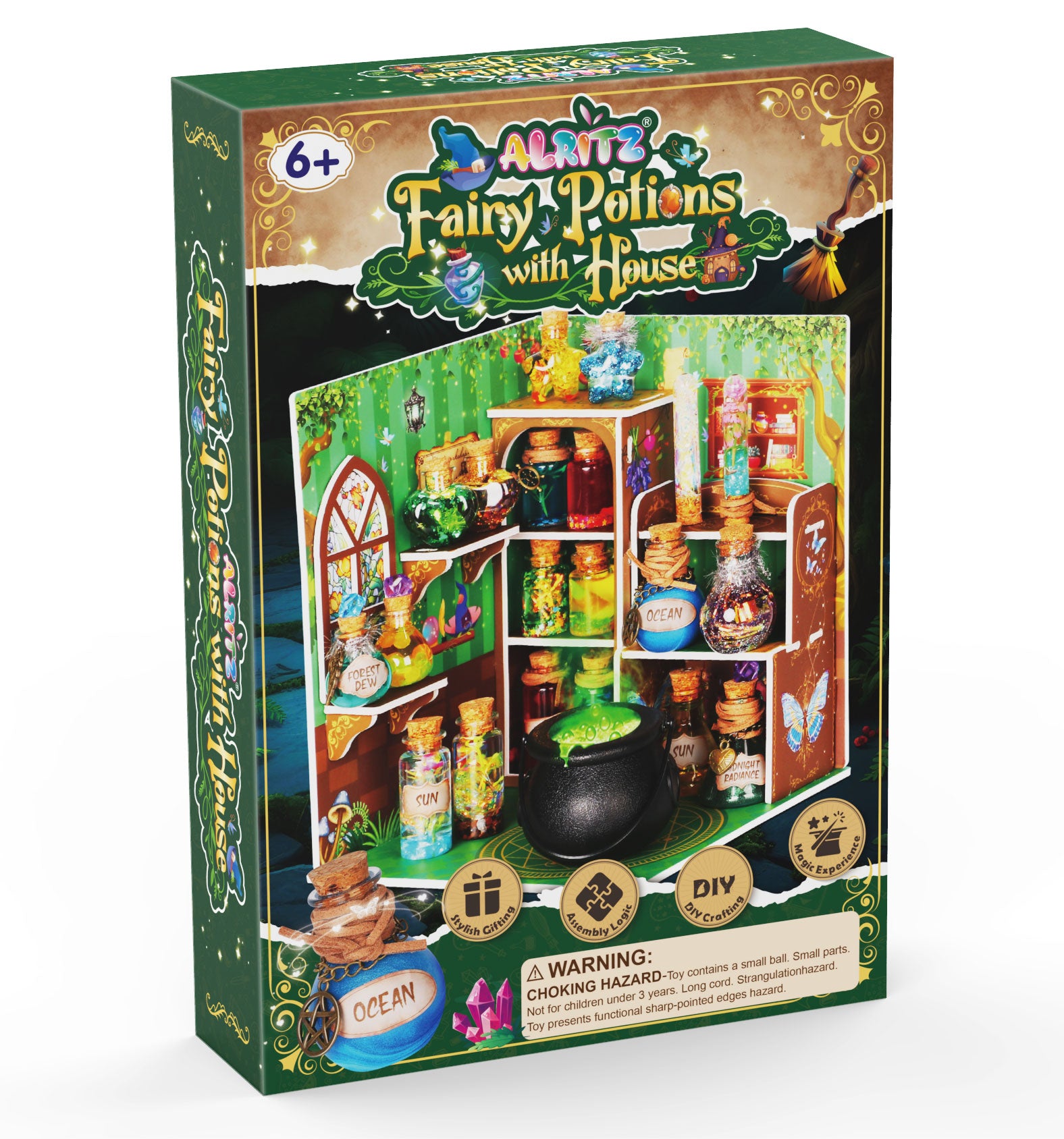 Alritz Potion Kits for Kids, Magic Fairy Potions Mixie with House, 20+ Bottles, Creative Craftes Toys for Halloween Christmas Birthday Party, Gift for Girls and Boys 6 7 8 9 10+ Years Old