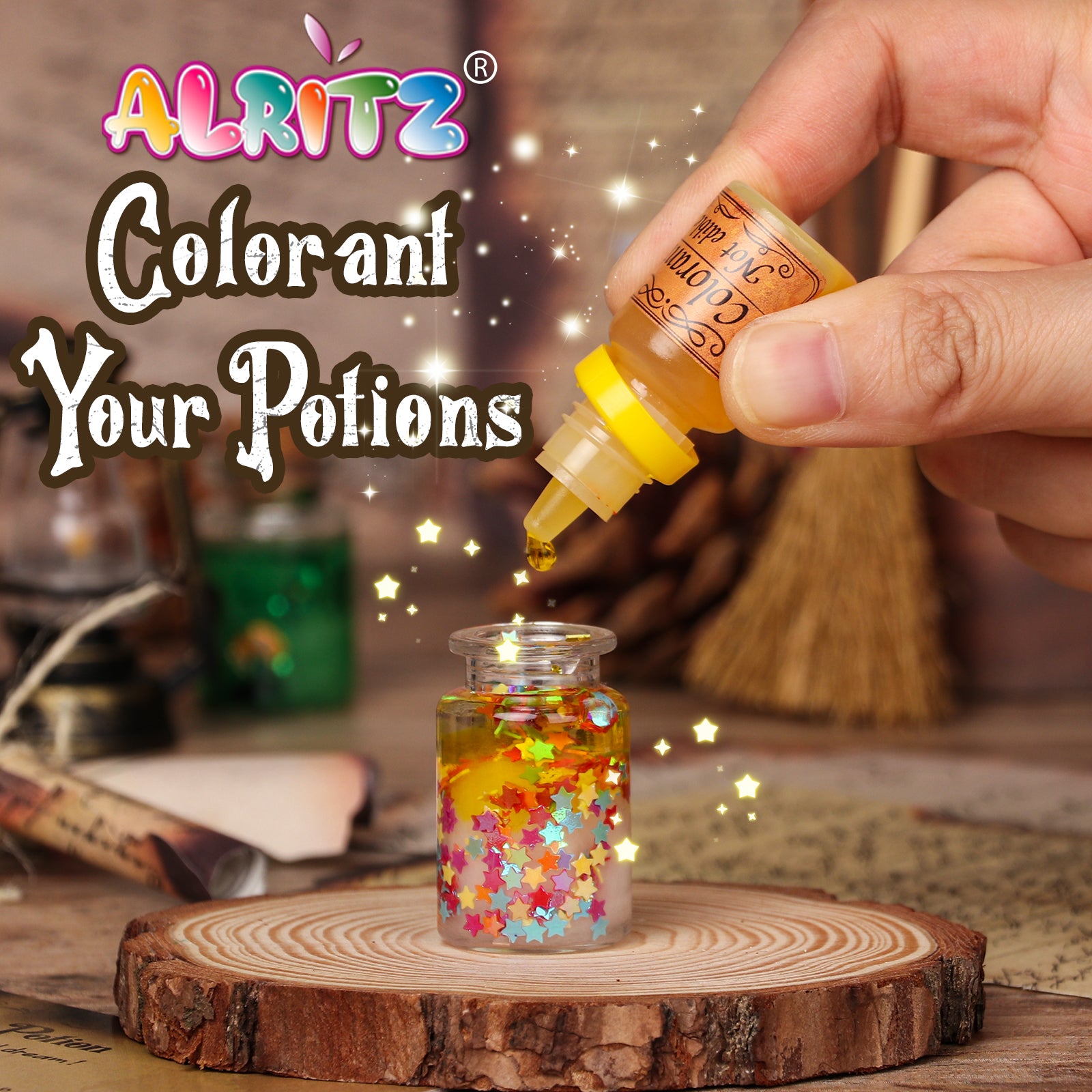 Alritz Mystery Potion Kits for Kids, 20 Magic Mix Witch Potion Bottles, Happy Decorations Ornaments Pumpkin Table Craft Toys Gift for Boys Girls Age 6 7 8 9 10 11+ Indoor Outdoor Halloween Party Decor