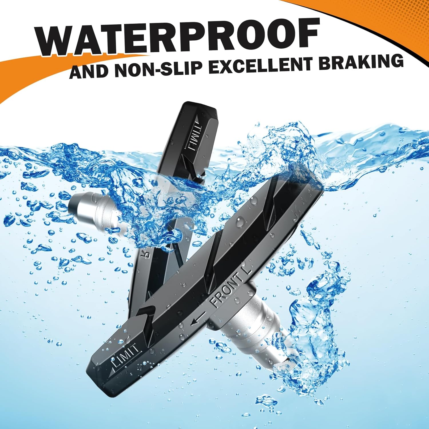 Alritz Bike Brake Pads Set, 4 Pairs Road Mountain Bicycle V-Brake Blocks Shoes with Hex Nut and Shims, No Noise No Skid, 70mm