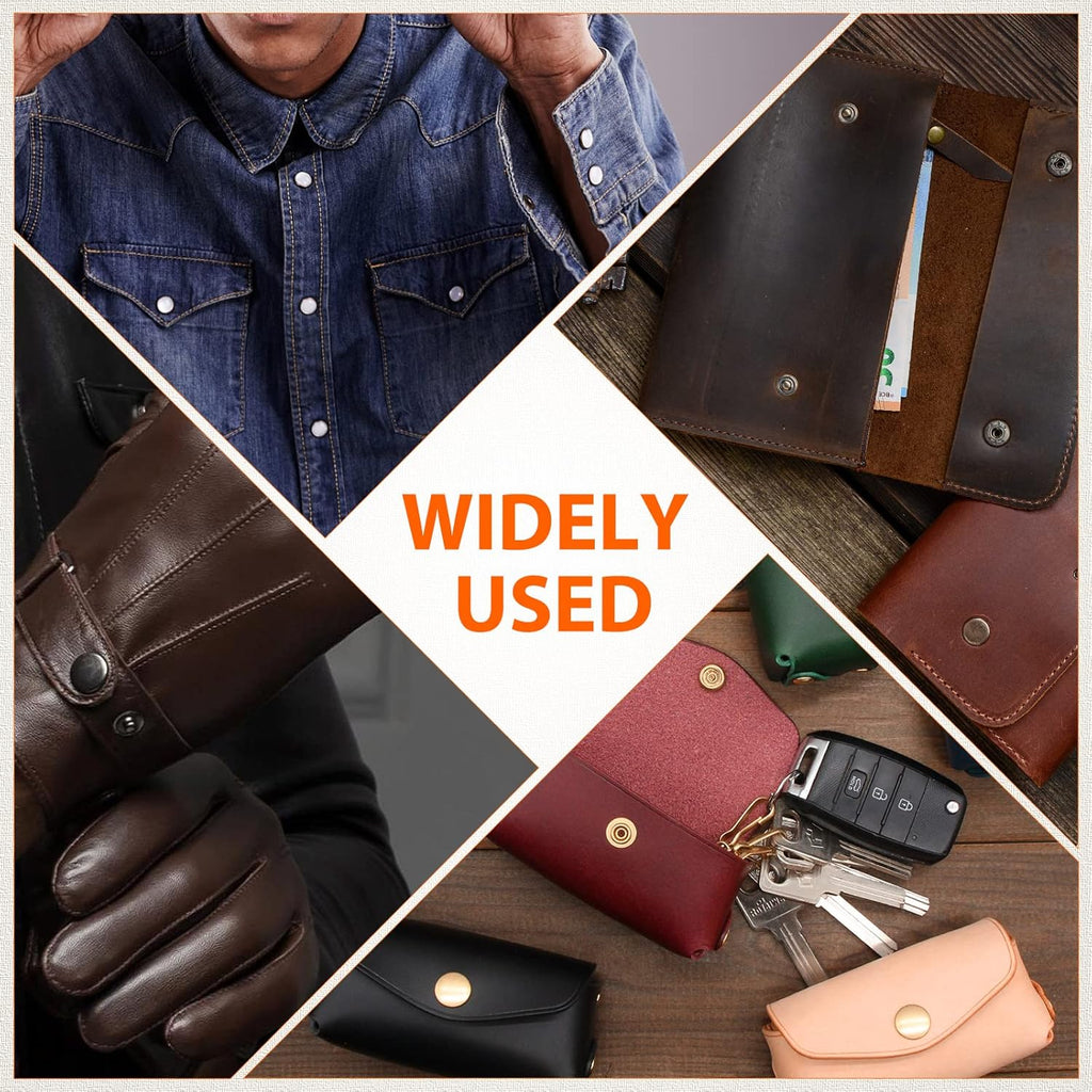 Alritz 120 Set Leather Snap Fasteners Kit, 12.5mm Metal Button Snaps Press Studs with 4 Setter Tools, 6 Colors Leather Snaps for Clothes, Jackets, Jeans Wears, Bracelets, Bags