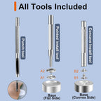 Alritz 15mm Leather Snap Button Kits with Hammer Punch Spacer, 90 Sets Metal Snaps Press Studs with 4 Setter Tools for Thin Clothes, Jackets, Jeans Wears, Bracelets, Bags