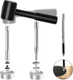 Alritz 120 Sets Leather Snap Fasteners Kit with Hammer Puncher, 12.5mm Metal Button Snaps Press Studs with 4 Setter Tools for Clothes, Jackets, Jeans Wears, Bracelets, Bags